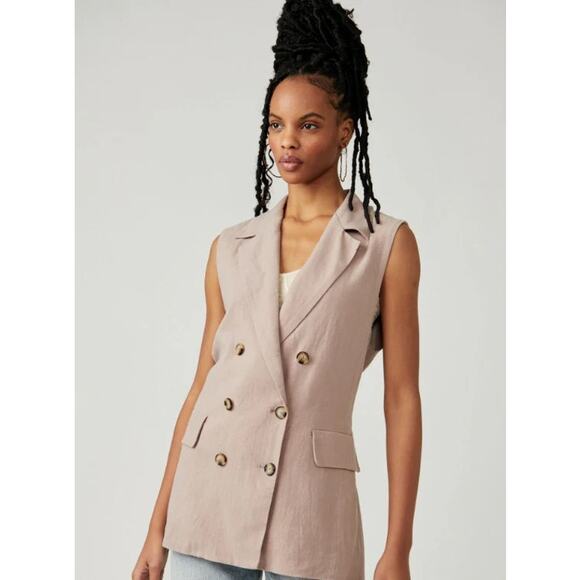 NWT Free People Olivia Vest Womens Small Tan Beige - Picture 1 of 12